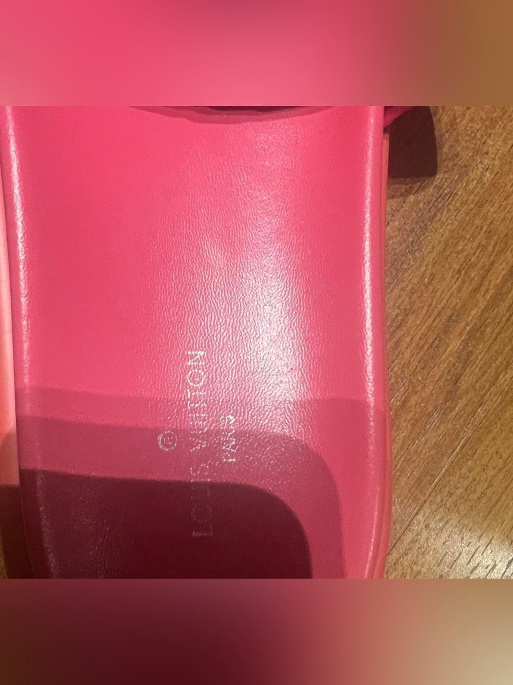 Louis Vuitton Pink Embossed Monogram Slide Sandals - Picture 2 of 3
